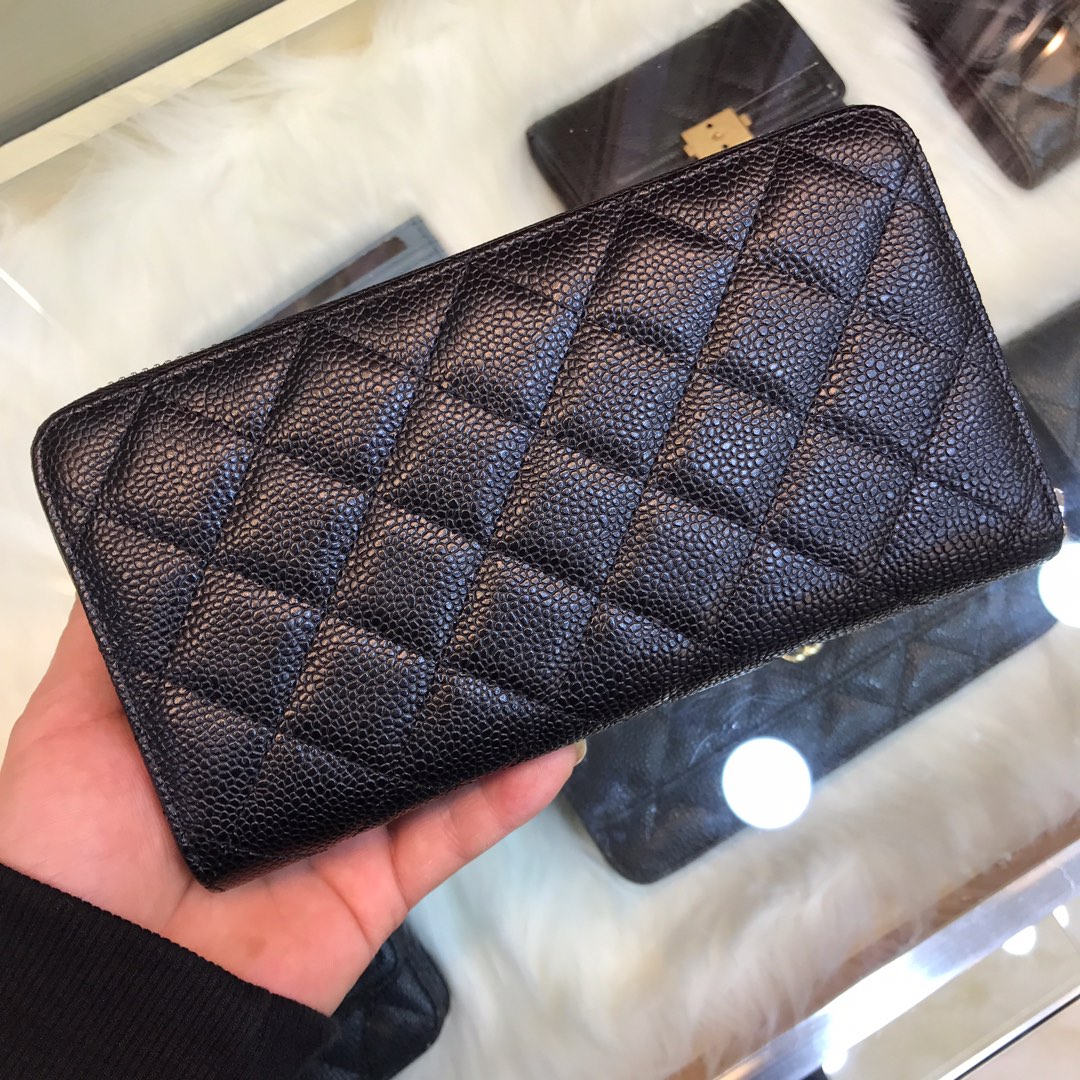 chanel The classic cf long zipper bag arrives Imported lambskin rhombus pattern very att