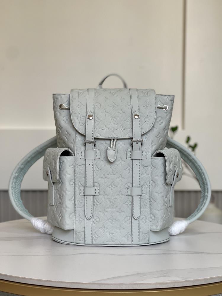 M23146 LV This Christopher Small Backpack features a full grain Taurillon leather embossed Monogram pattern showcasing a luxurious style with the sma