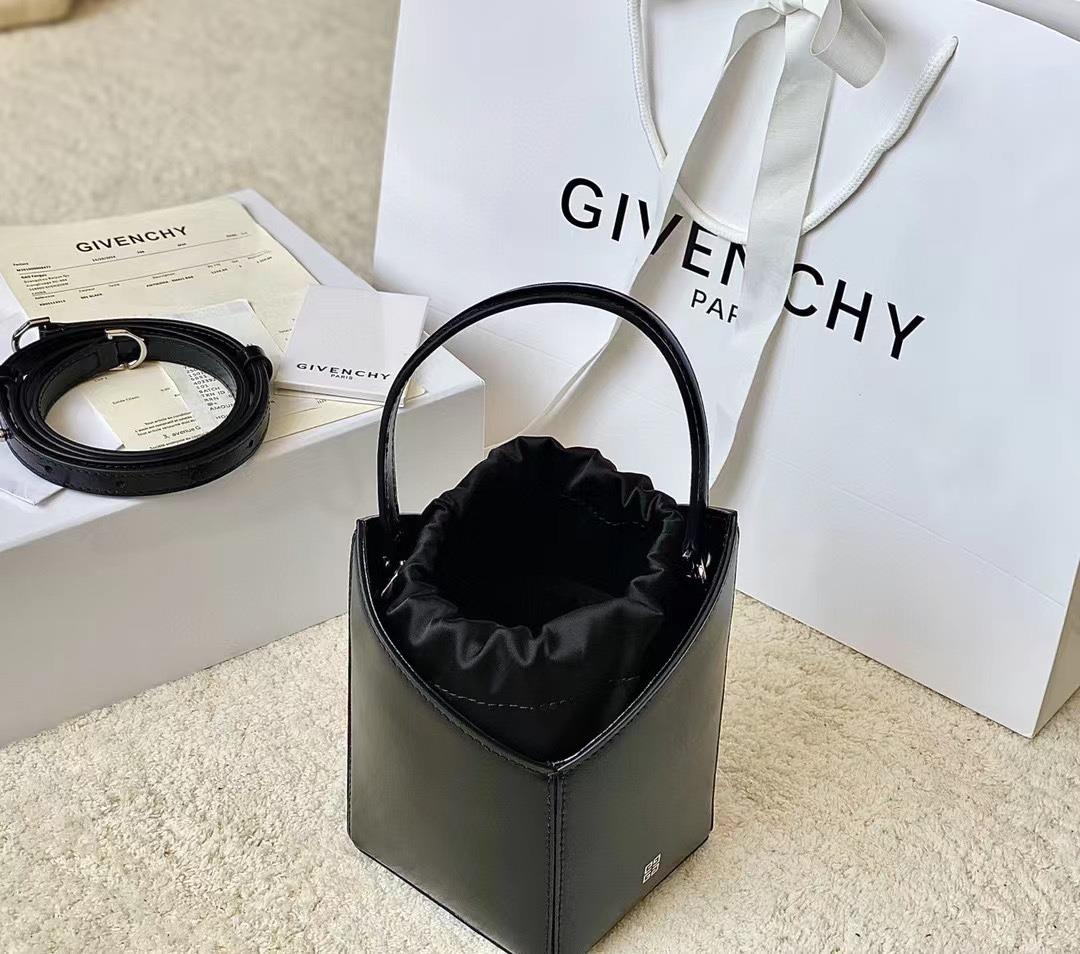 377123520 French GIVENCHY latest Cutout small bucket super exquisite cowhide satin interior dr