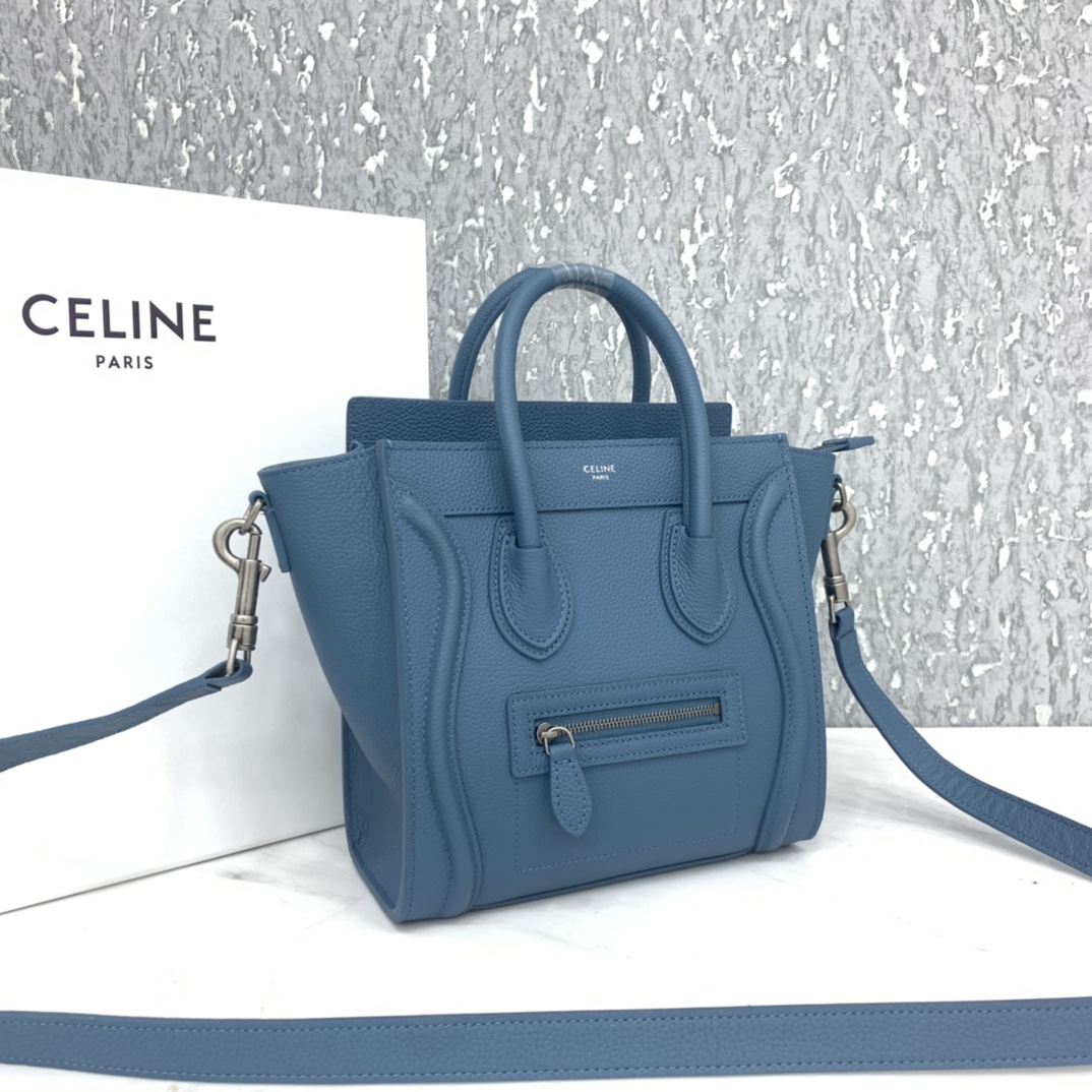 New version of CELINE smiley bag  original overseas single parallel cargo 20CM LUGGAGE calfski