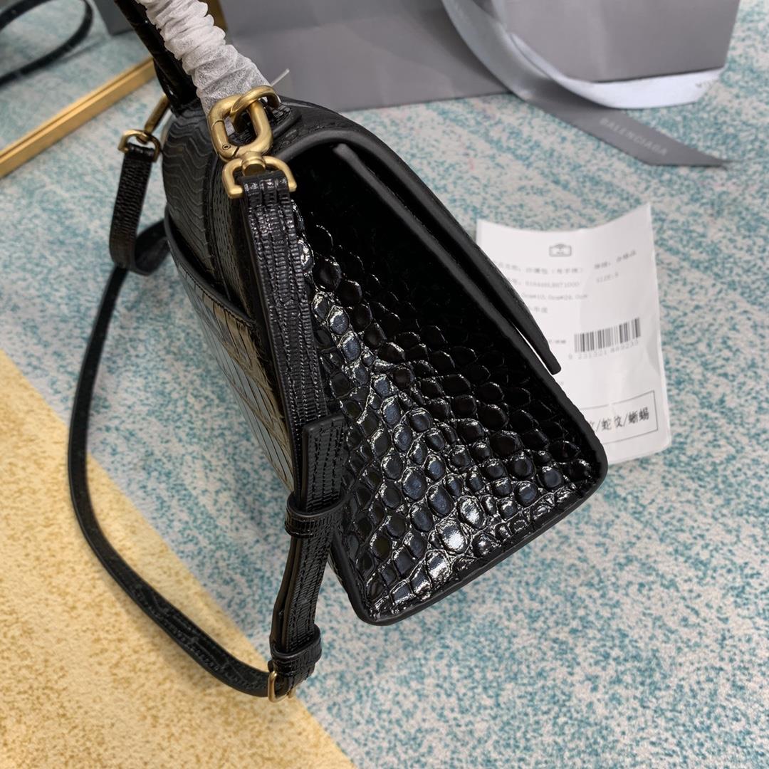 San Pin ShippingThe Ssize Balenciaga Three Piece Crocodile Lizard Snake Skin Hourglass Bag has