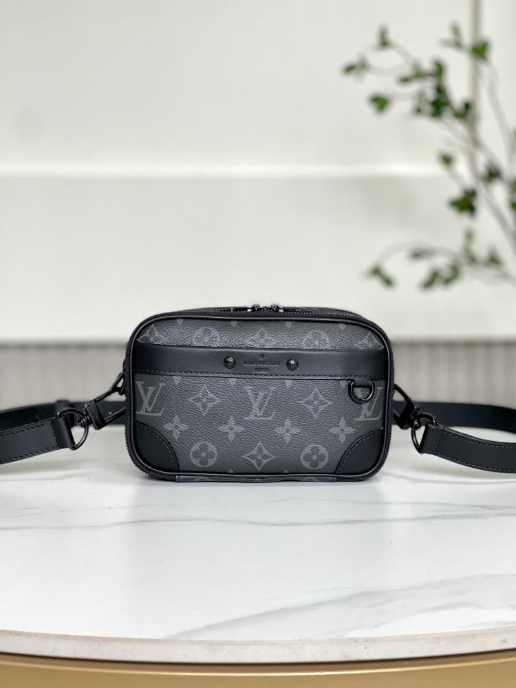 M82542 Black Flower Enriching the past with rounded strokes the Alpha handbag design is crafted with soft Monogram Eclipse canvas to create a casual