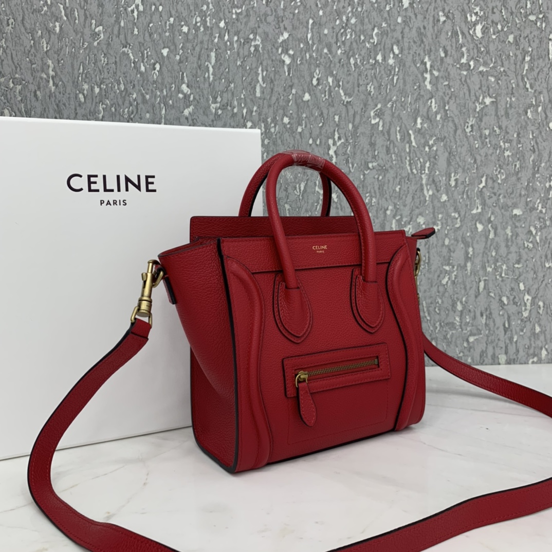 New version of CELINE smiley bag  original overseas single parallel cargo 20CM LUGGAGE calfski