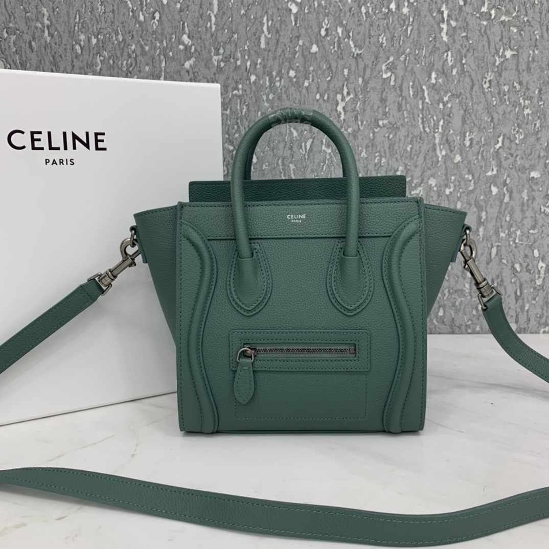 New version of CELINE smiley bag  original overseas single parallel cargo 20CM LUGGAGE calfskin hand