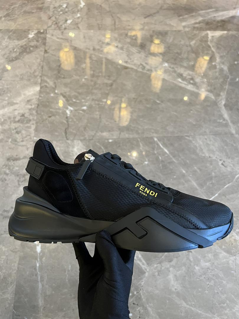 Fendi Flow One Step Sneaker Mens ShoePaired with elastic shoelaces and elastic inserts the wav