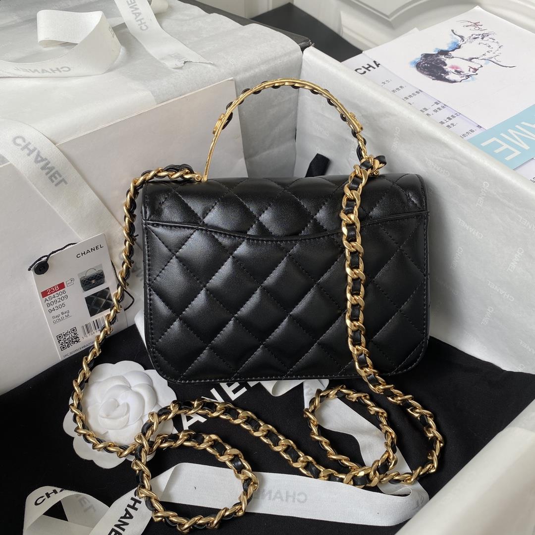 Chanel 23B new handle AS4306 leather chain and diamond pattern mandarin duck buckleWhat sp