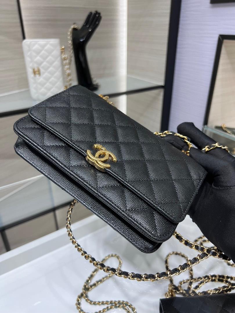 chanel 22K New Double Chain WOC Caviar Used Hardware Livable and crossbody AP3019Y size 19