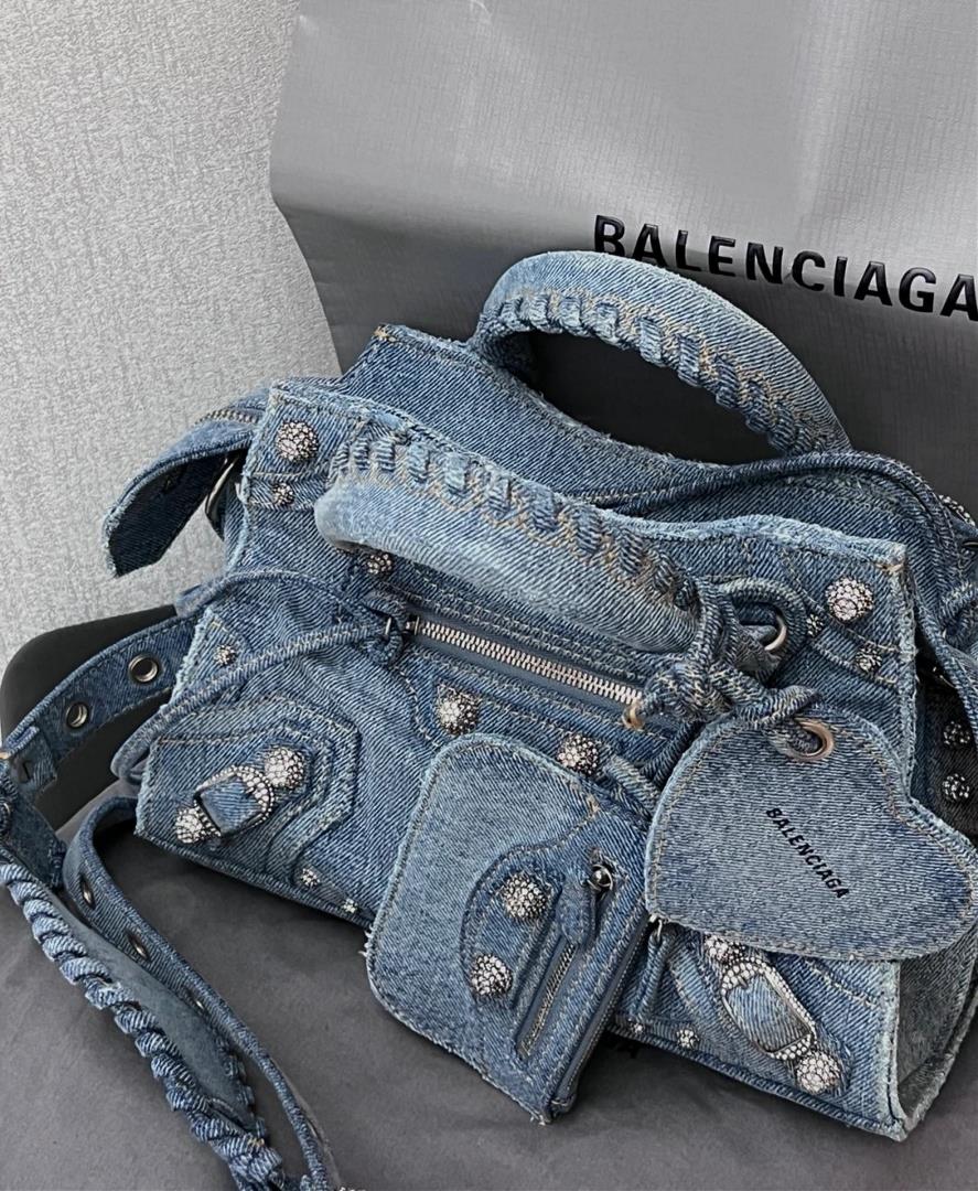 Denim BALENCIAGA XS Le Cagle City handbag newly upgraded Neo City handbag Le Cagle City becomi