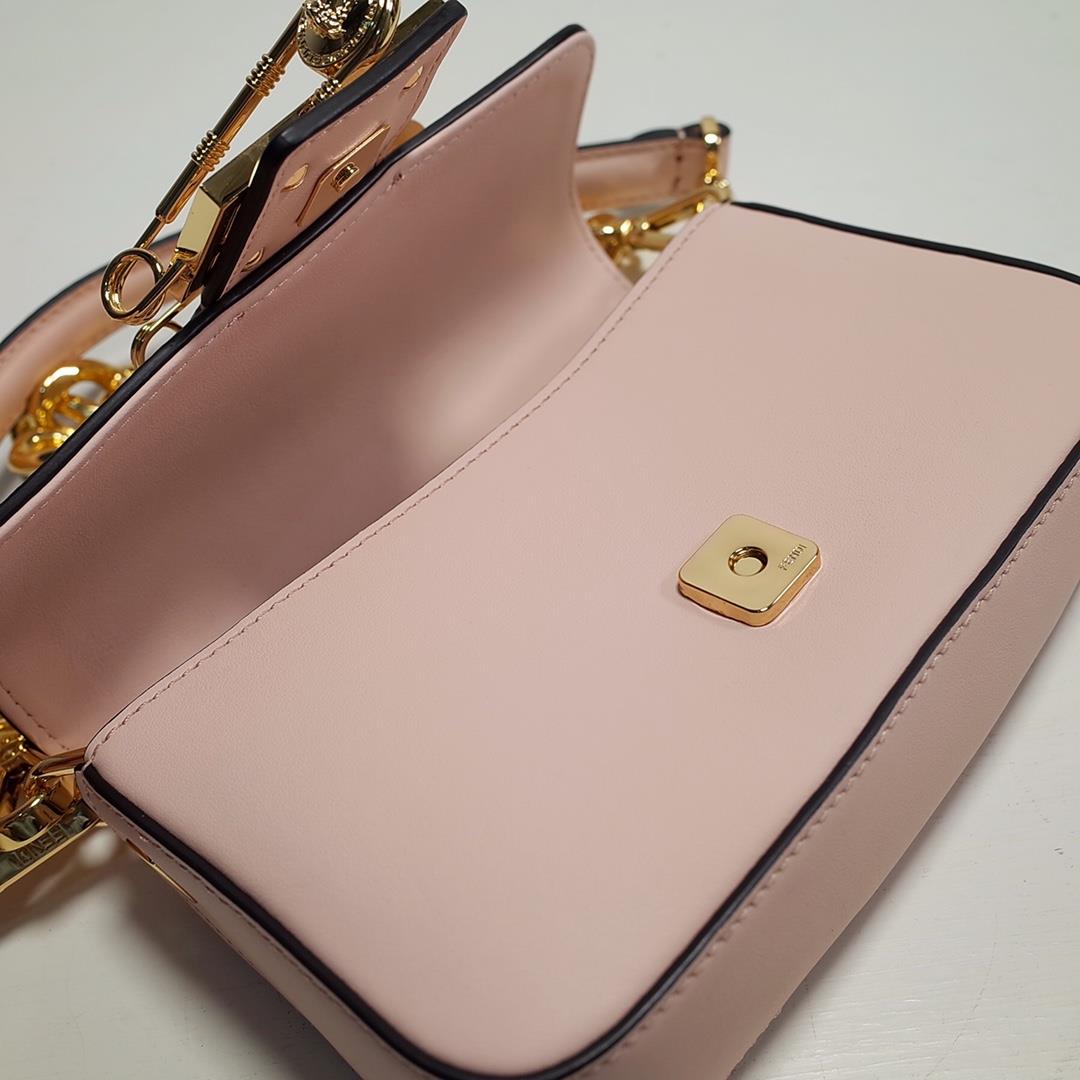 The iconic square Baguette mini handbag from the chain Versace by Fendi series Pink lightMade 