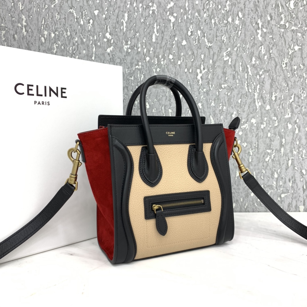 New version of CELINE smiley bag  original overseas single parallel cargo 20CM LUGGAGE calfski