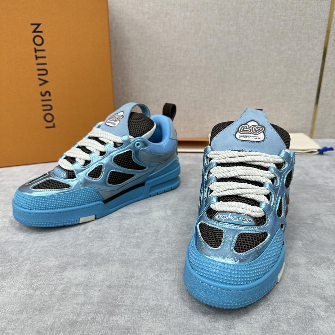 L familys new SKATE thick sole lace up sneakers This LV Skate sneaker combines technology