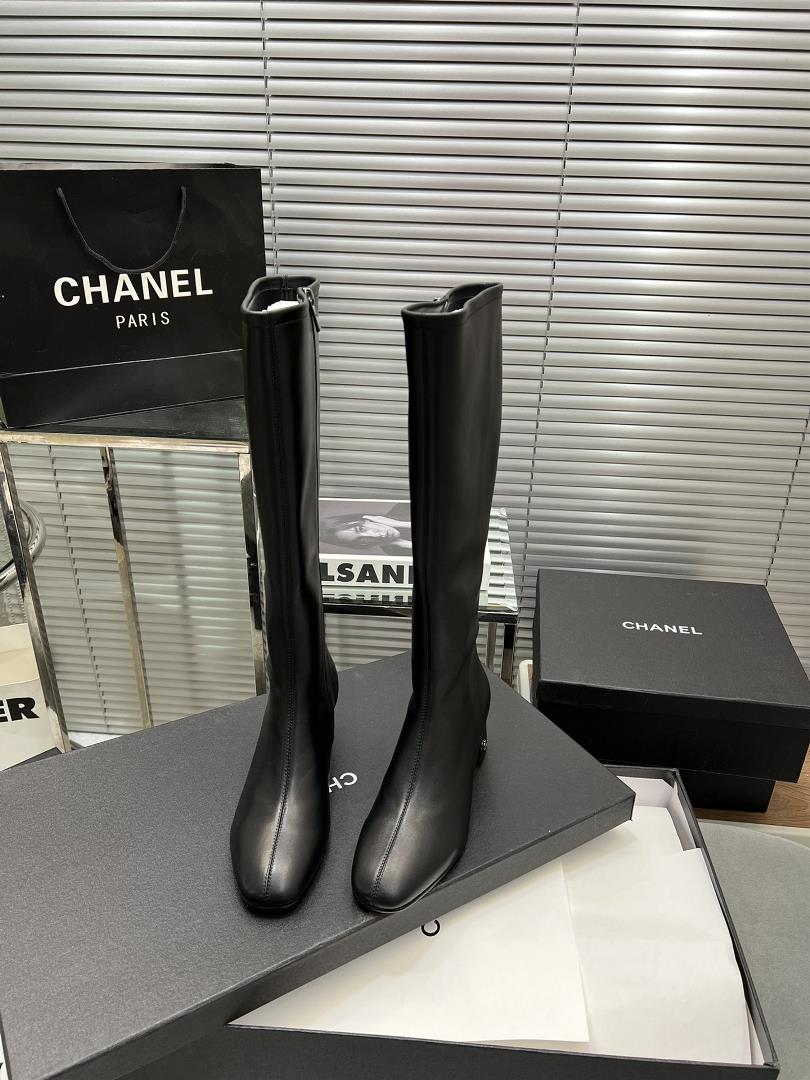 Factory  long boots CHANEl Autumn and Winter Classic Elastic Boot Top EditionImported sheepskin uppe