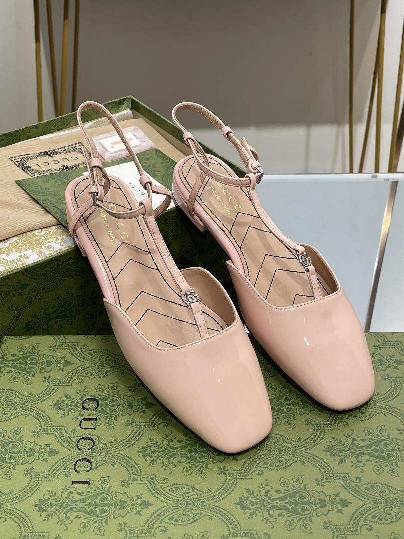 Gucci 2023 SpringSummer New Small Pair G Buckle Ballet Mary Jane Flat Shoes Embroidered and Lined B