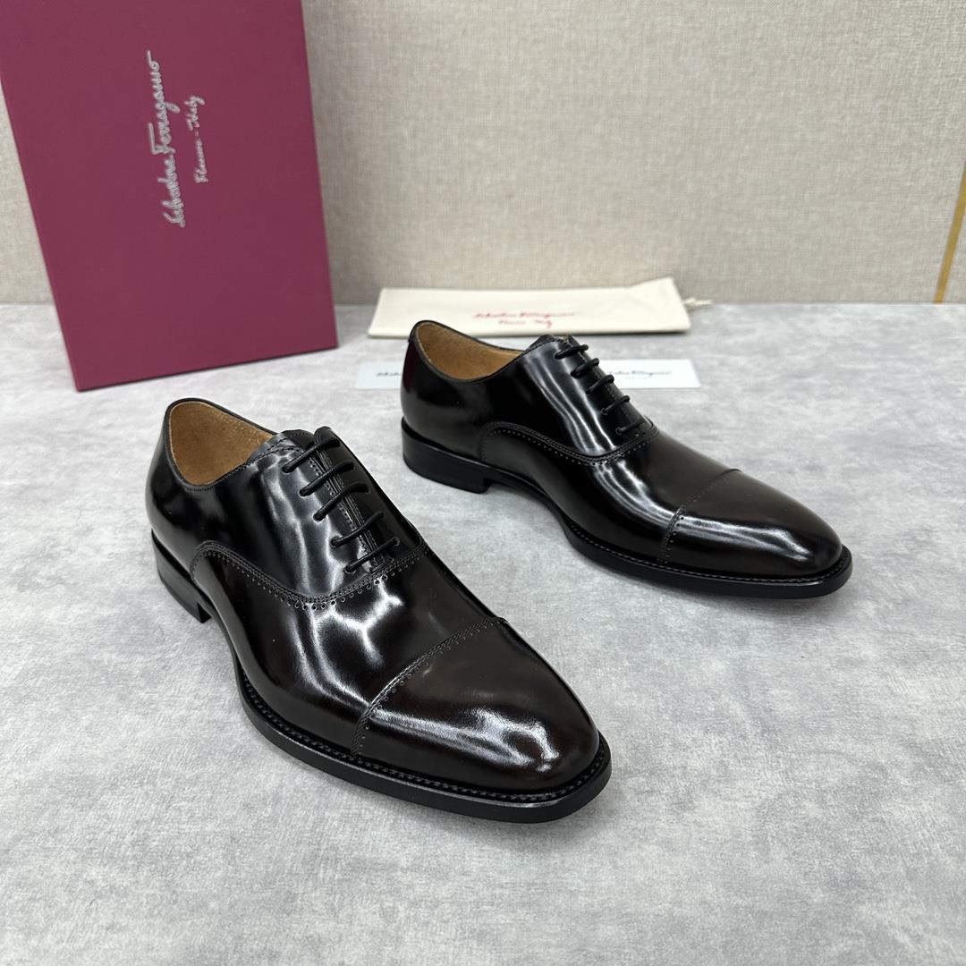 new product on the shelf Ferragam Ferra handmade fine mens formal shoes Leather shoes are