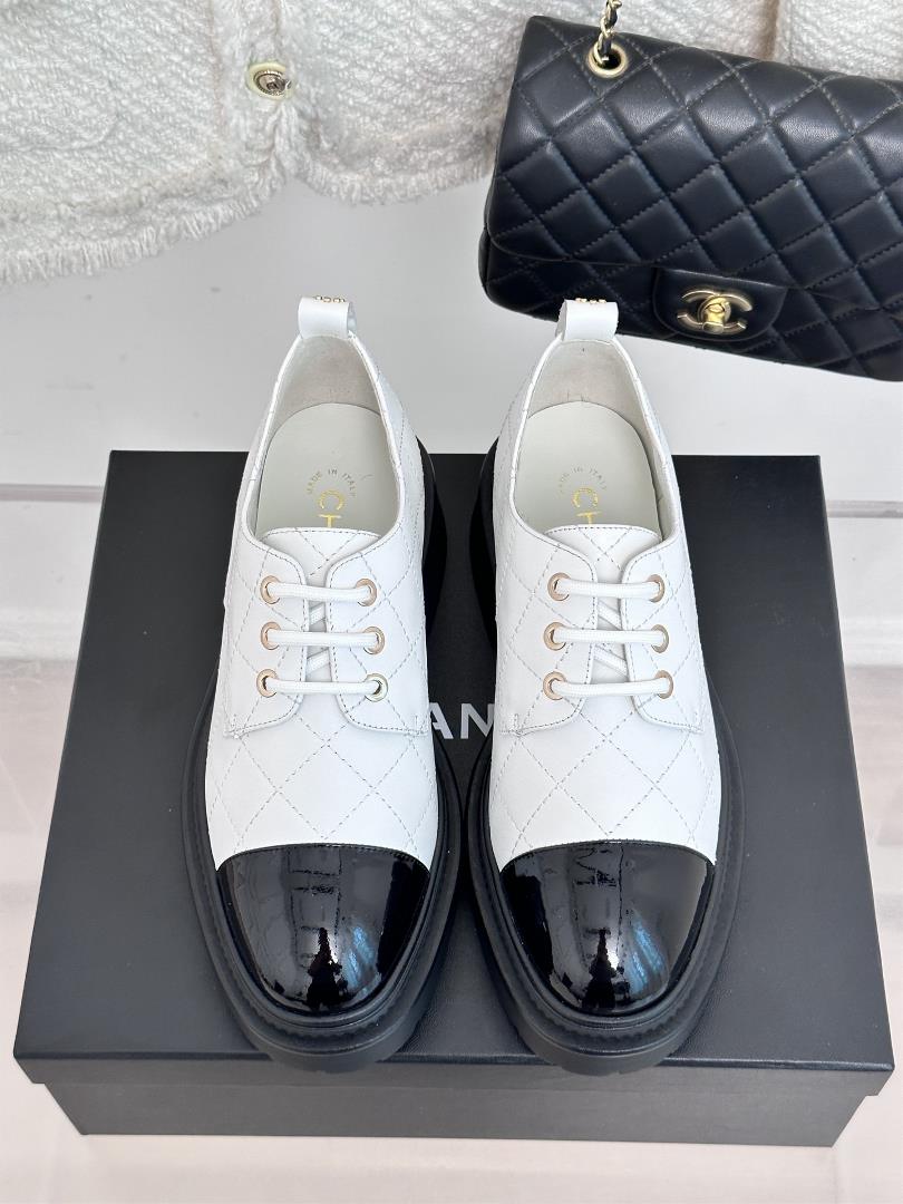 factory price chanel 23ss new product thick soles increased diamond leather shoe upper ado