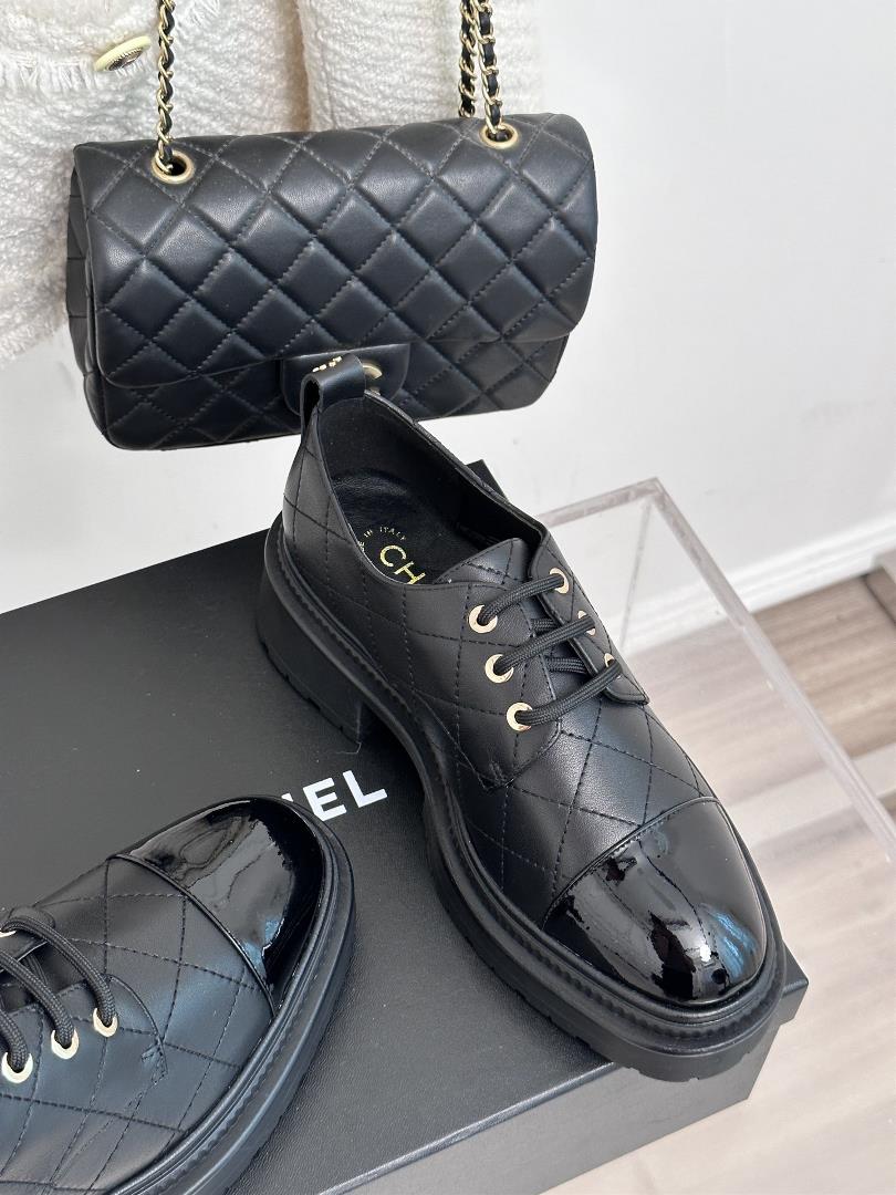 factory price chanel 23ss new product thick soles increased diamond leather shoe upper ado