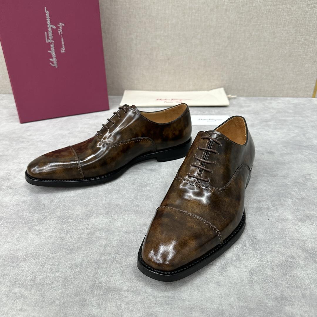 new product on the shelf Ferragam Ferra handmade fine mens formal shoes Leather shoes are