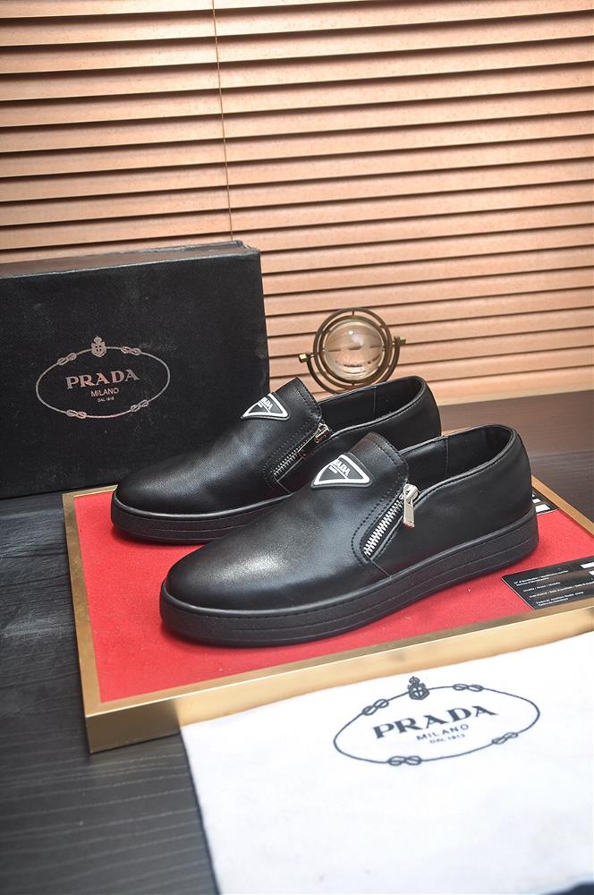 Prada Mens Shoe High end Brand Official Website 11 Latest masterpiece The upper is made of Italian imported original fabric with a sheepskin lining