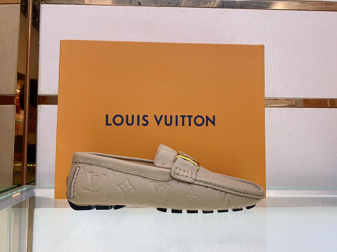 original Single Quality Counter New Louis V Pure Handmade Driving Mens Shoes Bean Shoes