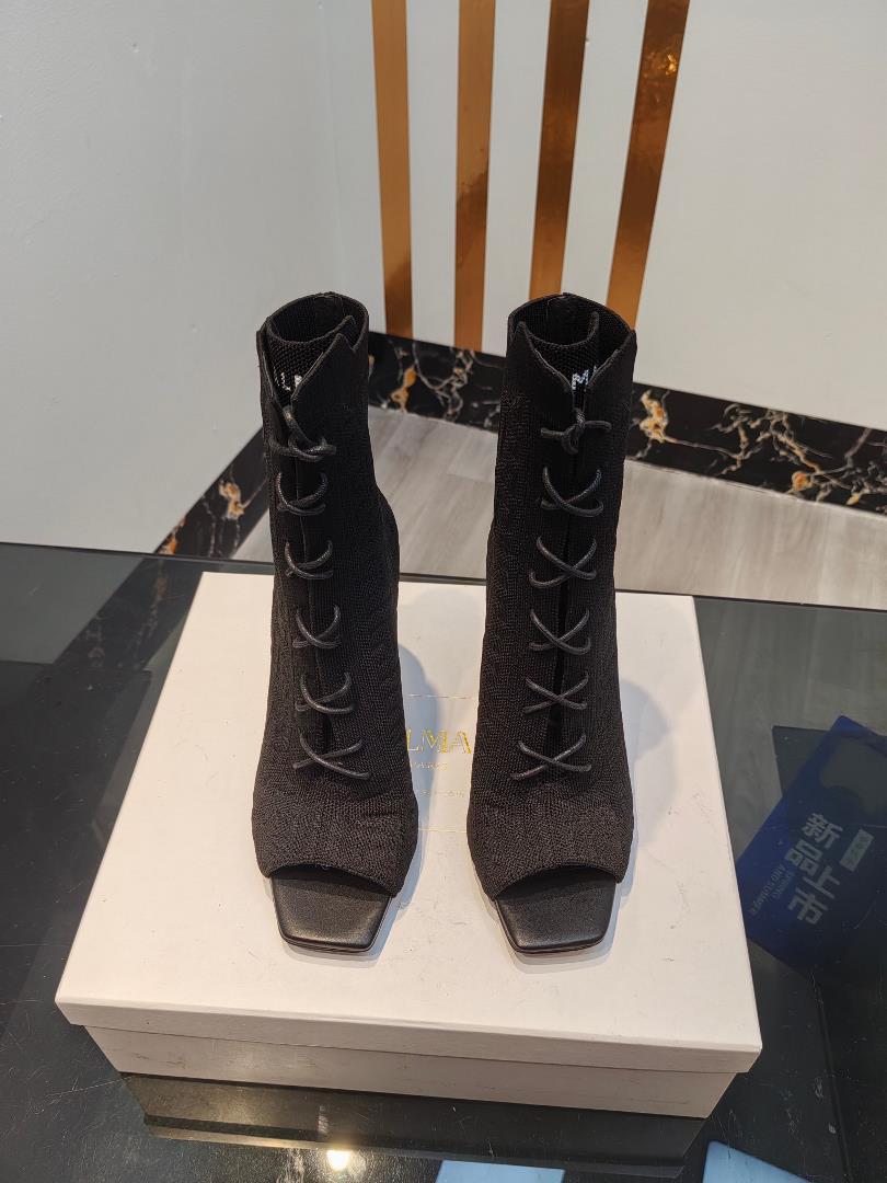 Balmain fw AutumnWinter New Knitted Fish Mouth Elastic Boots Overseas Order Original 11 Perfect Re