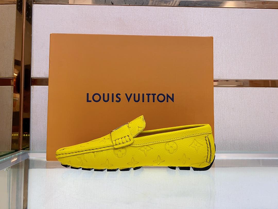 New Louis V Pure Handmade Driving Mens Shoes Bean Shoes Footwear Covers Lazy Shoes Ex