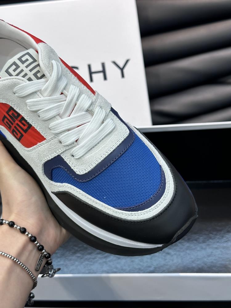 The givenchy brand new  mens thick sole elevated casual sports shoe features a highquality calf leather upper with breathable mesh for a cool and st