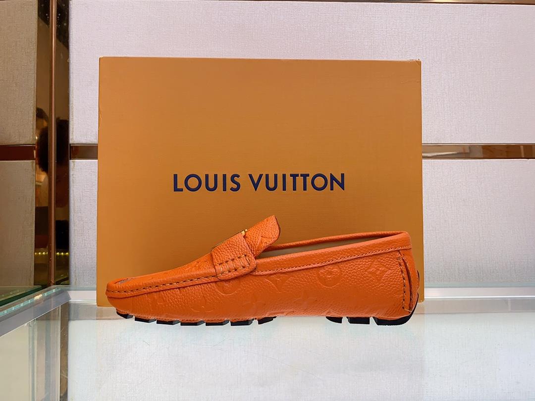 original Single Quality Counter New Louis V Pure Handmade Driving Mens Shoes Bean Shoes