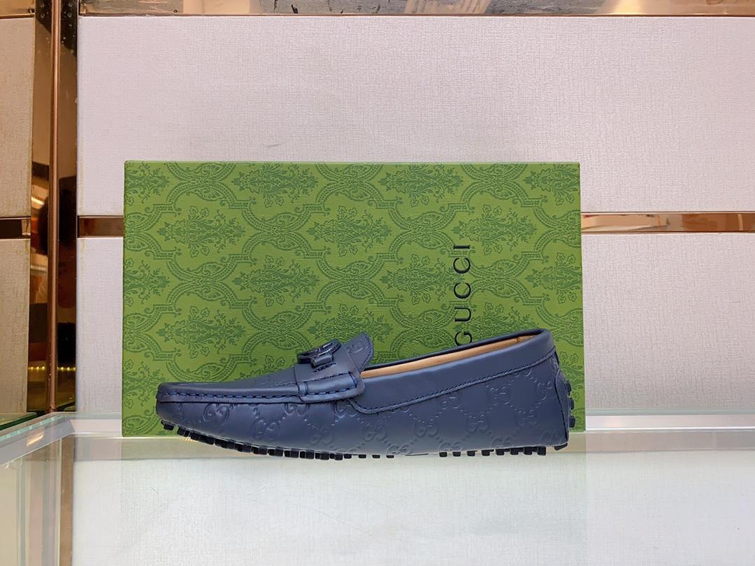 Original Single Quality Counter New Gucci Pure Handmade Driving Mens Shoes Bean Shoes F