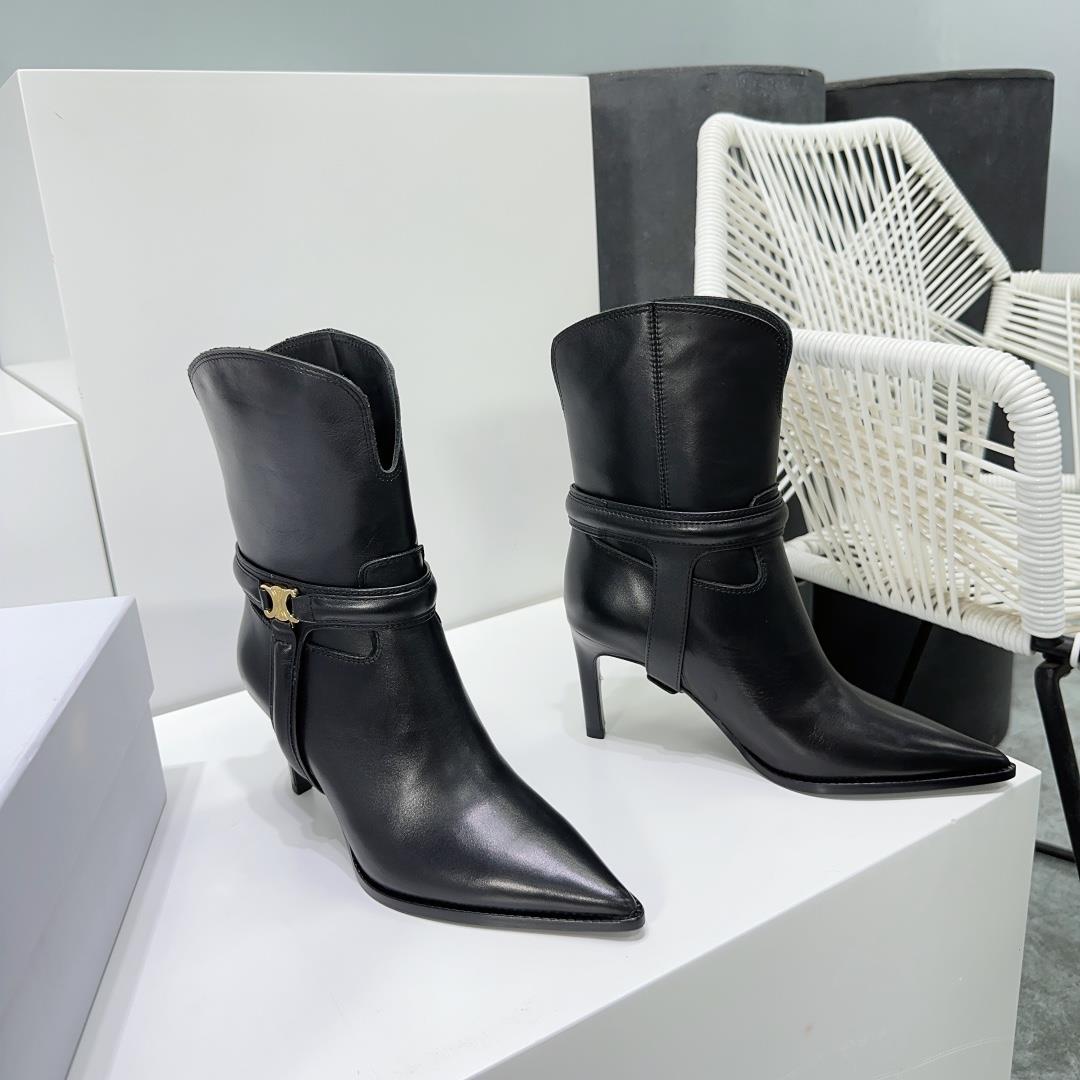 CELINE Sailing 2023ss Autumn and Winter Show New Triumphal Arch hardware buckle high heel