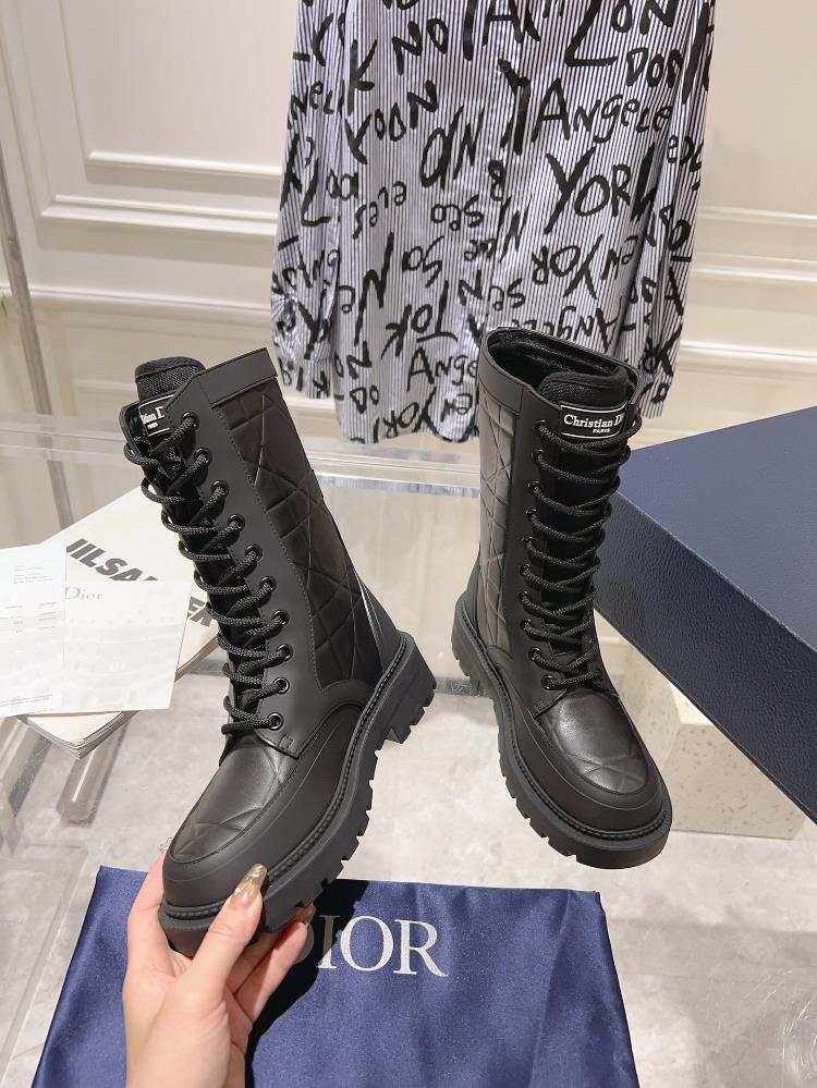 Factory Original Development DIOR2023 New Strap Velcro Short Boots Upper Calf Leather Inne