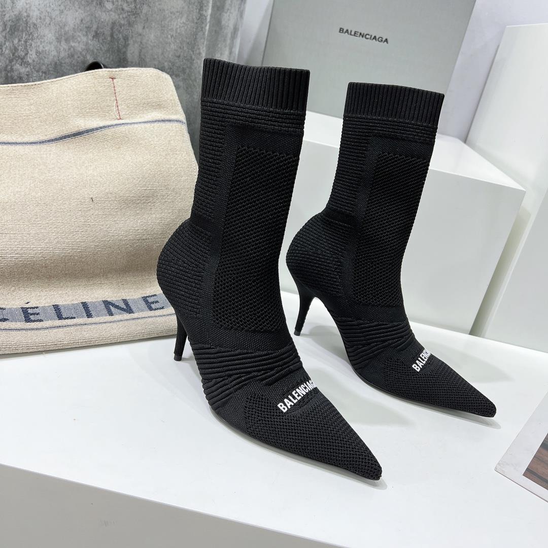 High quality factory produced Balenciag Paris Home 2023 early autumn new high heel elastic fly knit