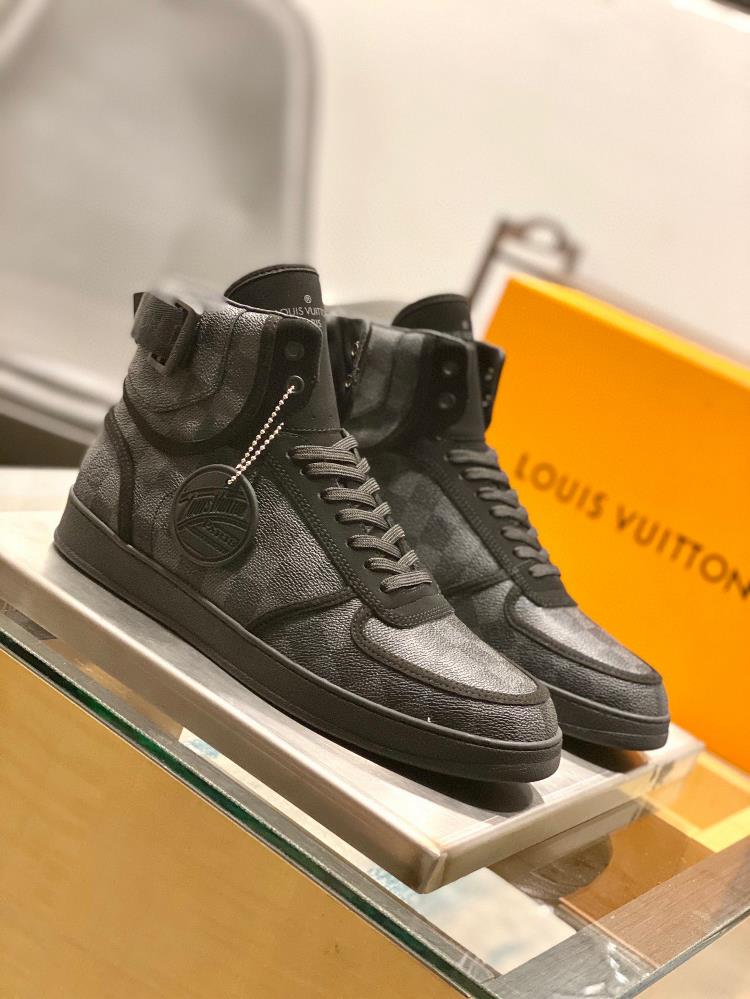 lv Rivoli High Top Sneakers with Top QualityThis sports shoe is made of Monogram rainbow c