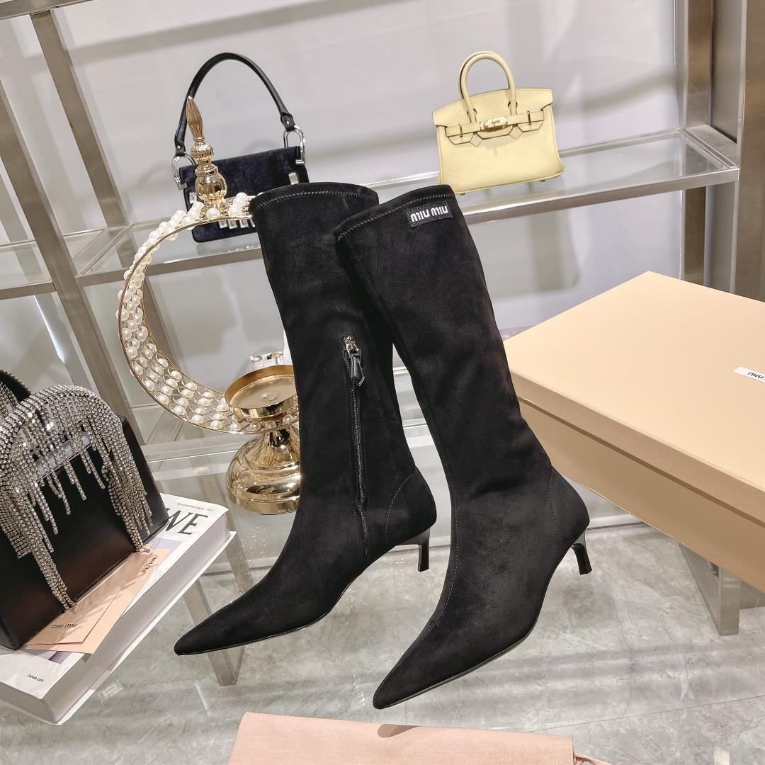 Long boots for appearance Miu Miu runway style new spring boots for autumn and winter 20