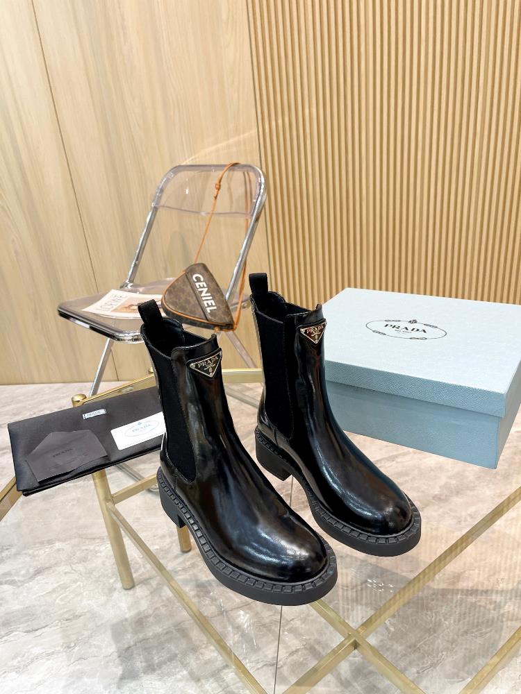 The top luxury version of PRADA a popular short boot on the 2023 AutumnWinter runway sho