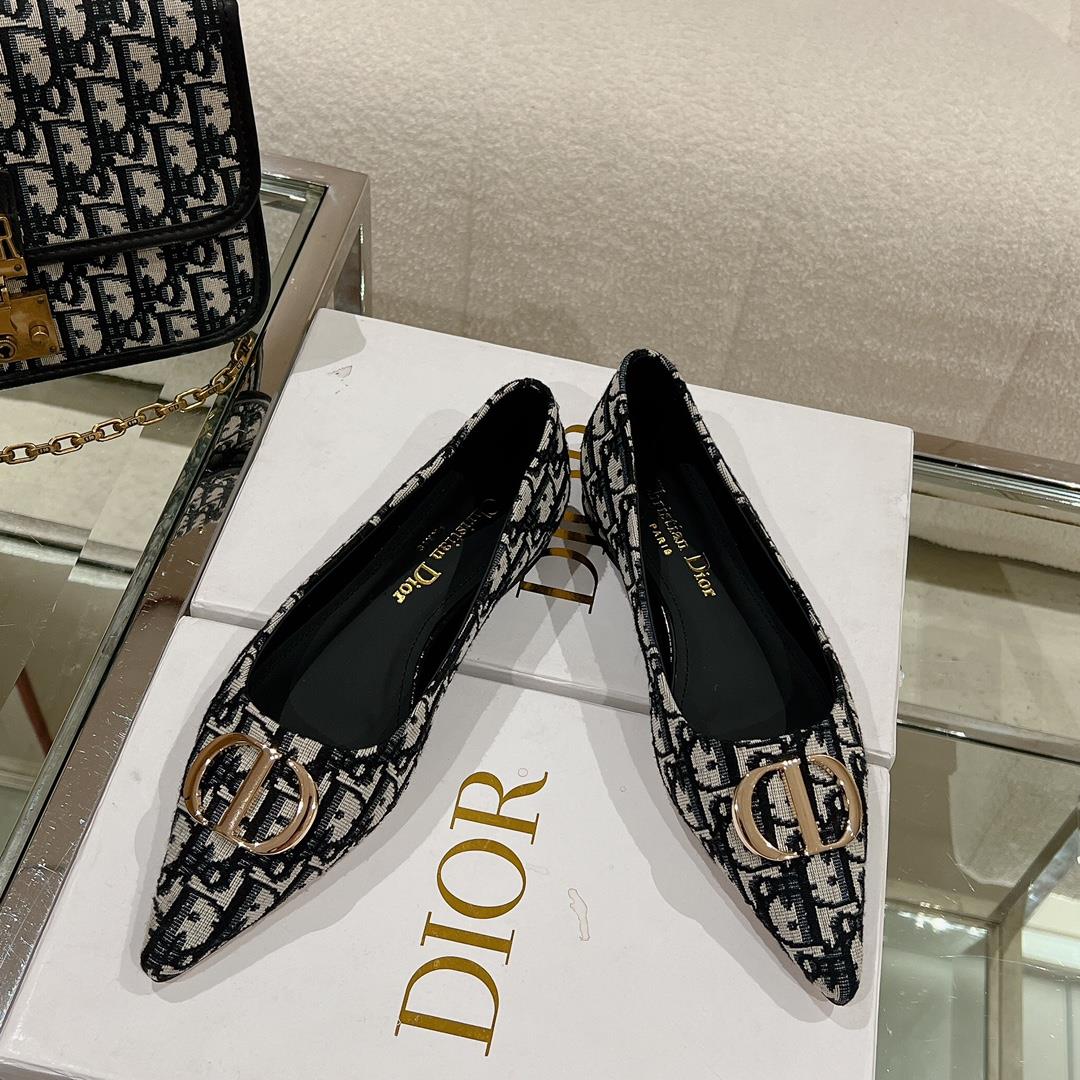 new array Dior Early Spring New Pointed Flat ShoesThe small pointed end paired with a CD buckl