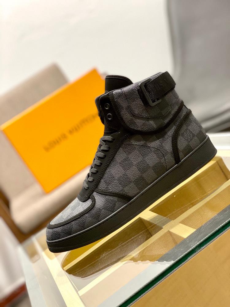 lv Rivoli High Top Sneakers with Top QualityThis sports shoe is made of Monogram rainbow c