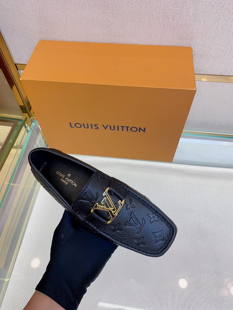 original Single Quality Counter New Louis V Pure Handmade Driving Mens Shoes Bean Shoes