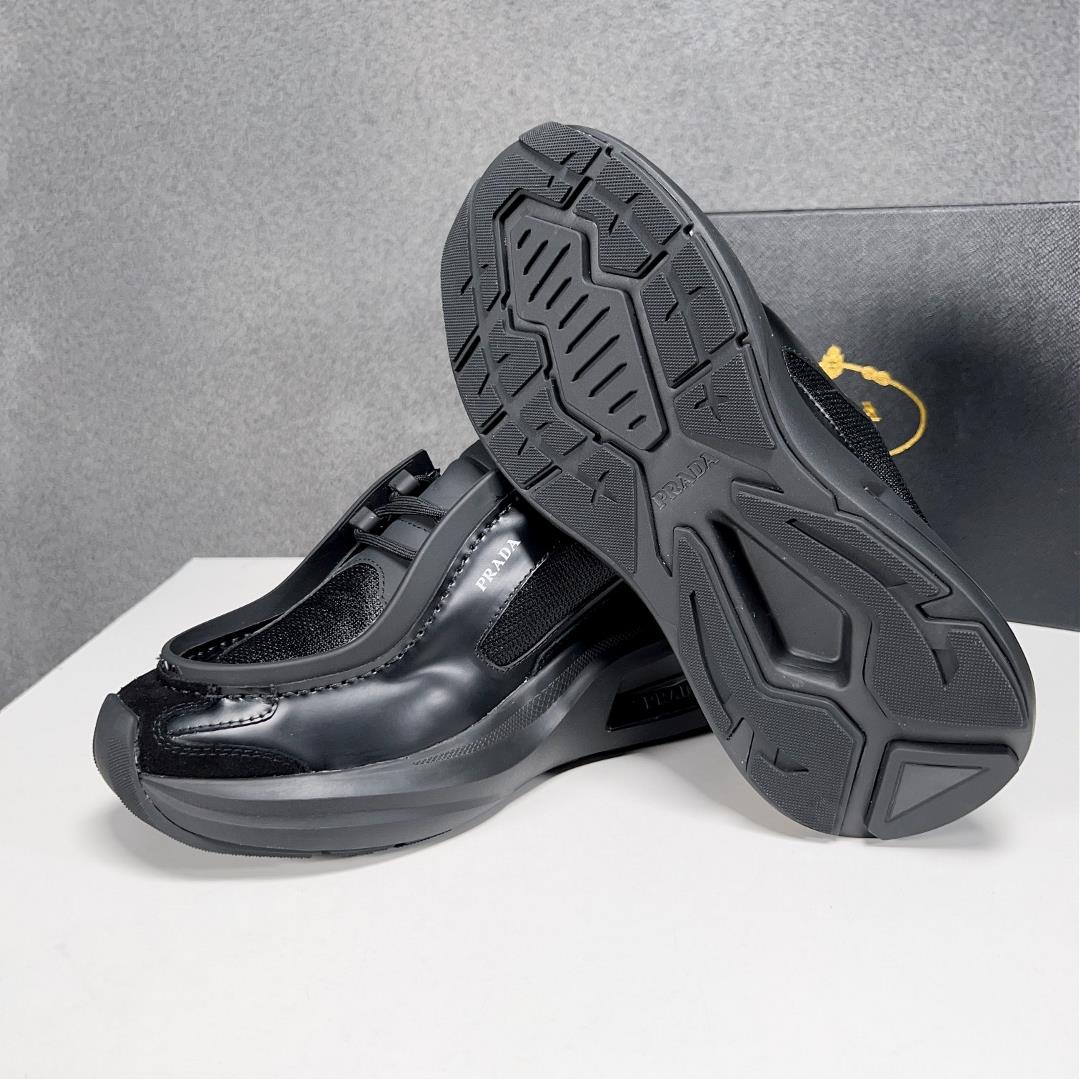 New color scheme Prad leather thick sole casual sports shoes shippedImported Napa leather