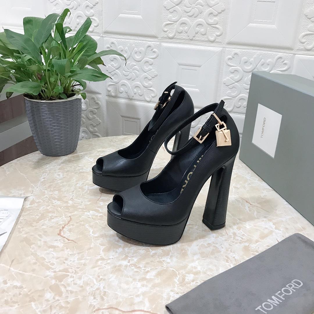 Top quality TOM FORD version new official website synchronous TF lock Peeptoe shoe in 9 colors