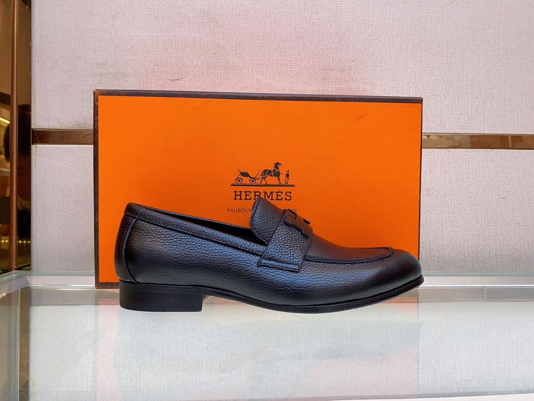 The latest Slipon shoe of Hemes Family Love Horse leather outsoleThe elegant gentleman st