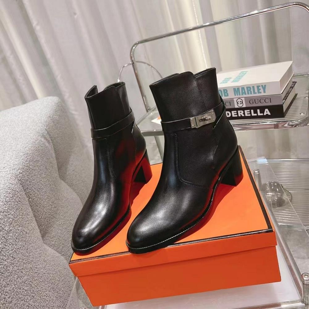 Hermes Hermes Autumn and Winter Classic Hot selling Kelly Short Boots imported from Italy customized 316 precision steel hardware imported calf le