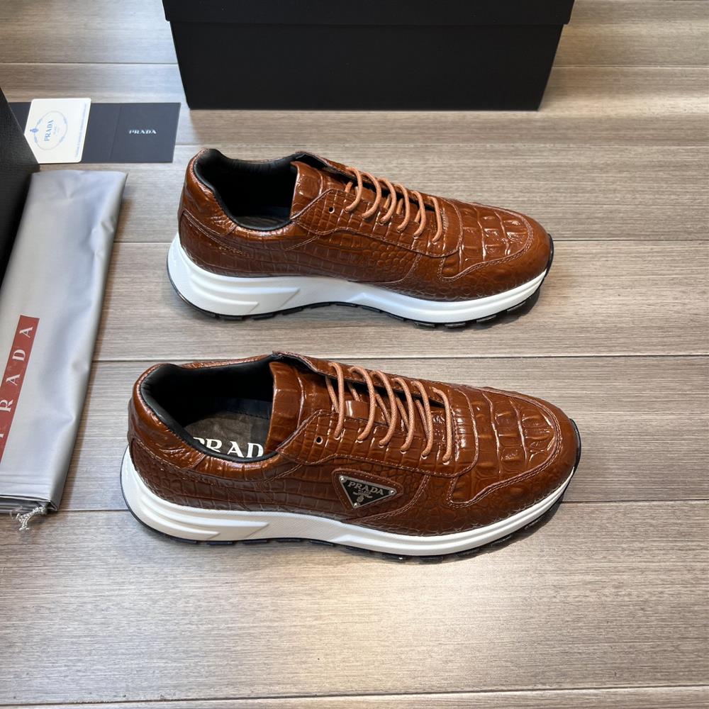 Prada High quality original order Upper Napa calf leather with air embossed crocodile patt