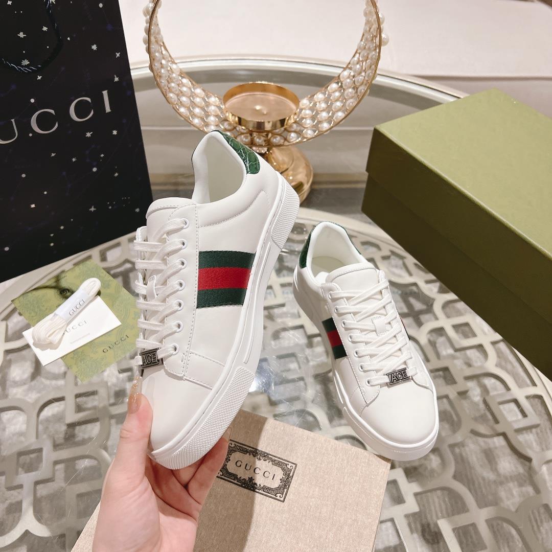 gucci Guccis latest Ace series Pro edition small white shoesThe original purchase and dev