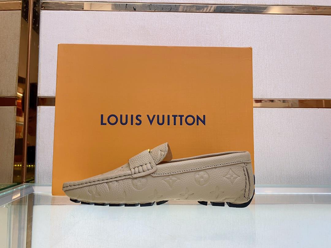 original Single Quality Counter New Louis V Pure Handmade Driving Mens Shoes Bean Shoes