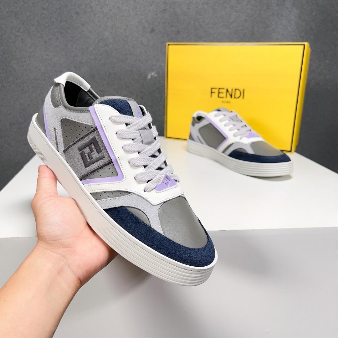 Fendi High quality original couple outfitNapa calf leather upper shoe body stitching bran