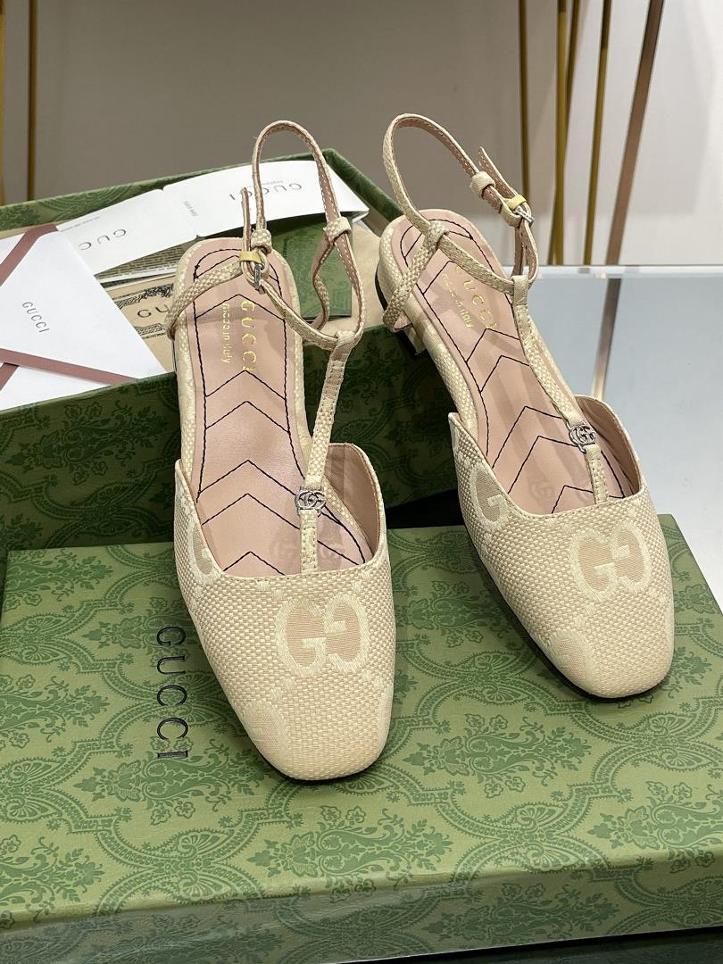 Gucci 2023 SpringSummer New Small Pair G Buckle Ballet Mary Jane Flat Shoes Embroidered and Lined B