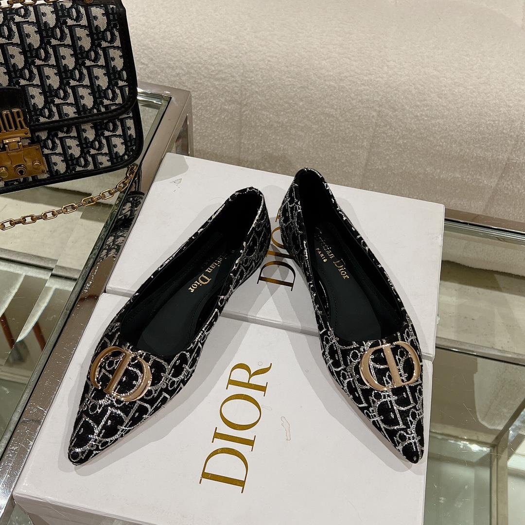 new arrival dior Early Spring New Pointed Flat ShoesThe small pointed end paired with a CD buc