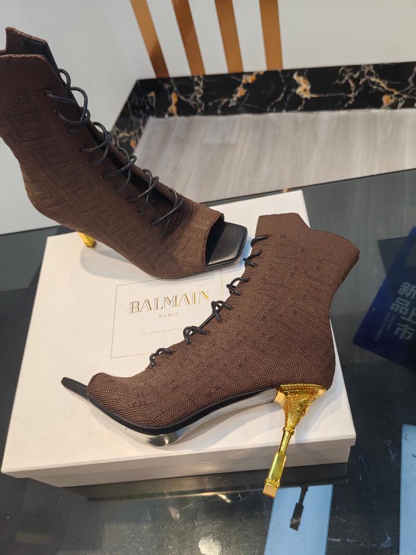 Balmain fw AutumnWinter New Knitted Fish Mouth Elastic Boots Overseas Order Original 11 Perfec