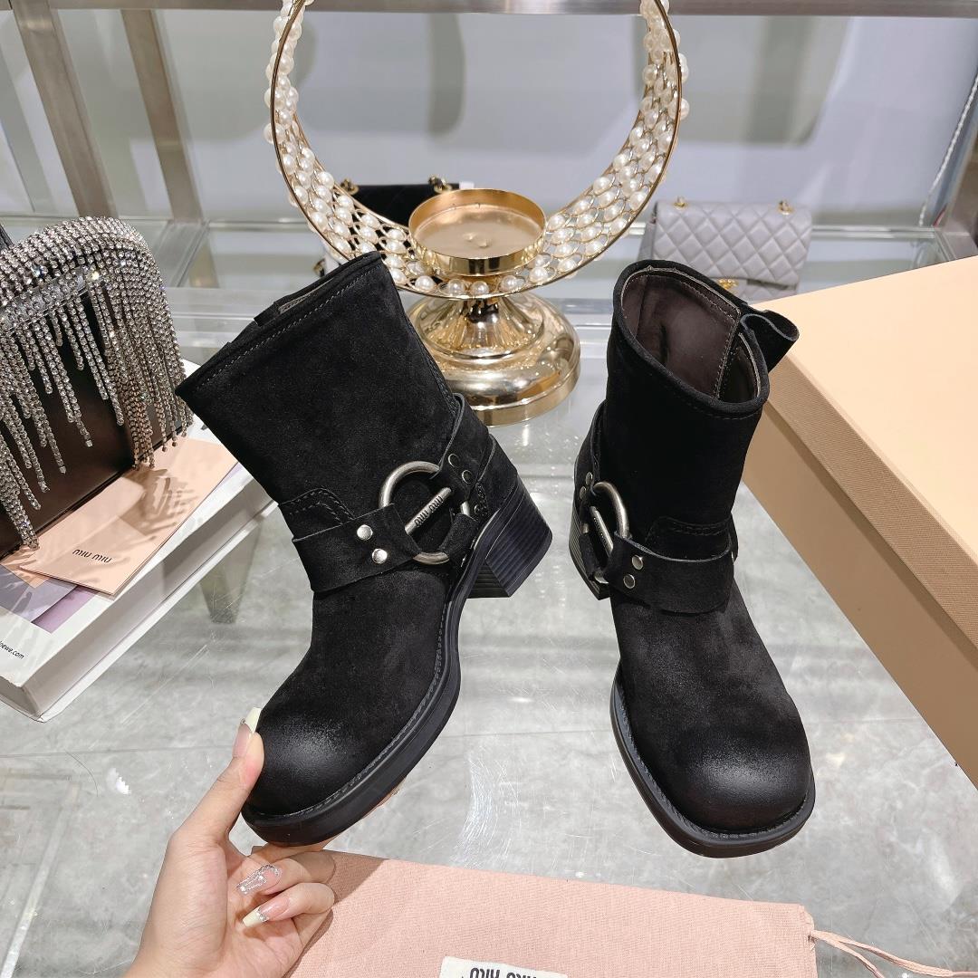 Factory mimiu 2023 Autumn and Winter New Product Limited Quantity Lock Short Boots Popular