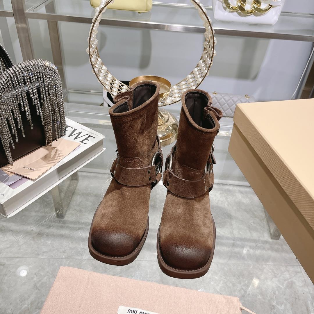 Factory  mimiu 2023 Autumn and Winter New Product Limited Quantity Lock Short Boots Popula